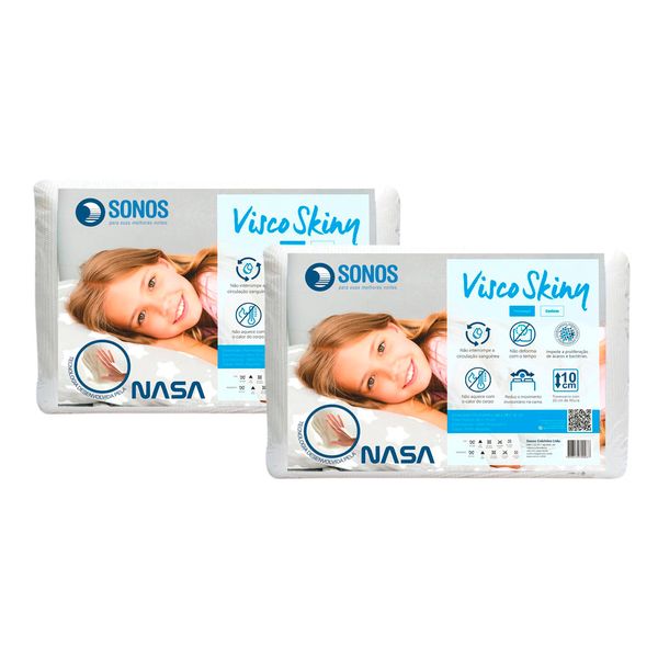 Kit 2 Travesseiros Sonos Viscoskiny 10cm 5186955 Kit 2 Travesseiros Sonos Viscoskiny 10cm 5186955